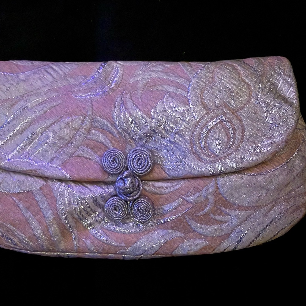 Elegant Silver and Pink Clutch